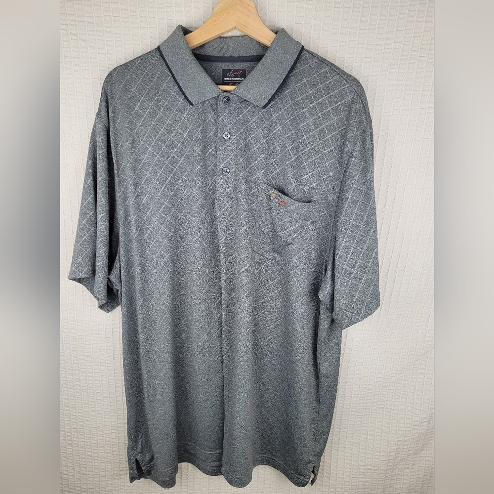 Greg Norman for Tasso Elba Gray‎ Mens Golf Polo